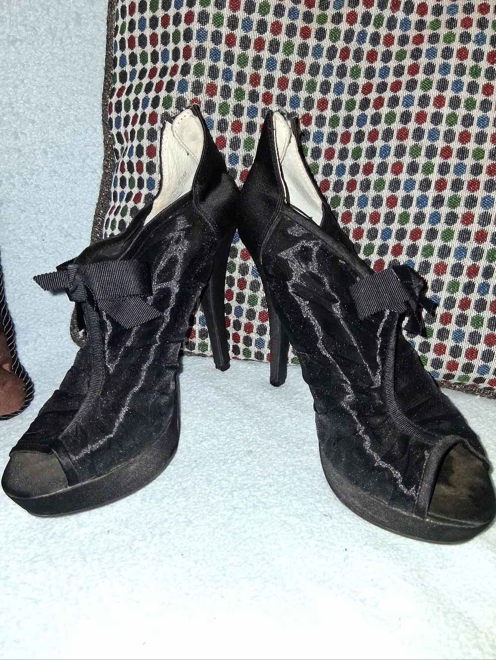 Size 8 1/2  "WHITE" by vera wang black's stilettos